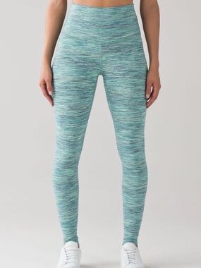 Lululemon Athletica Wunder Under High Rise Space Dye Leggings Teal